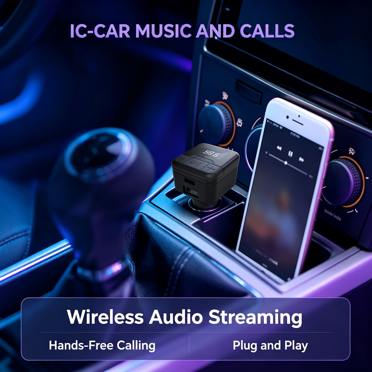Compact Car Bluetooth FM Transmitter