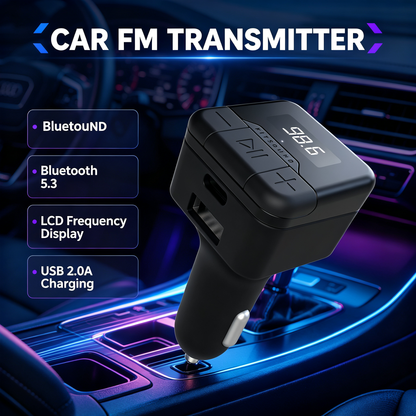 Compact Car Bluetooth FM Transmitter