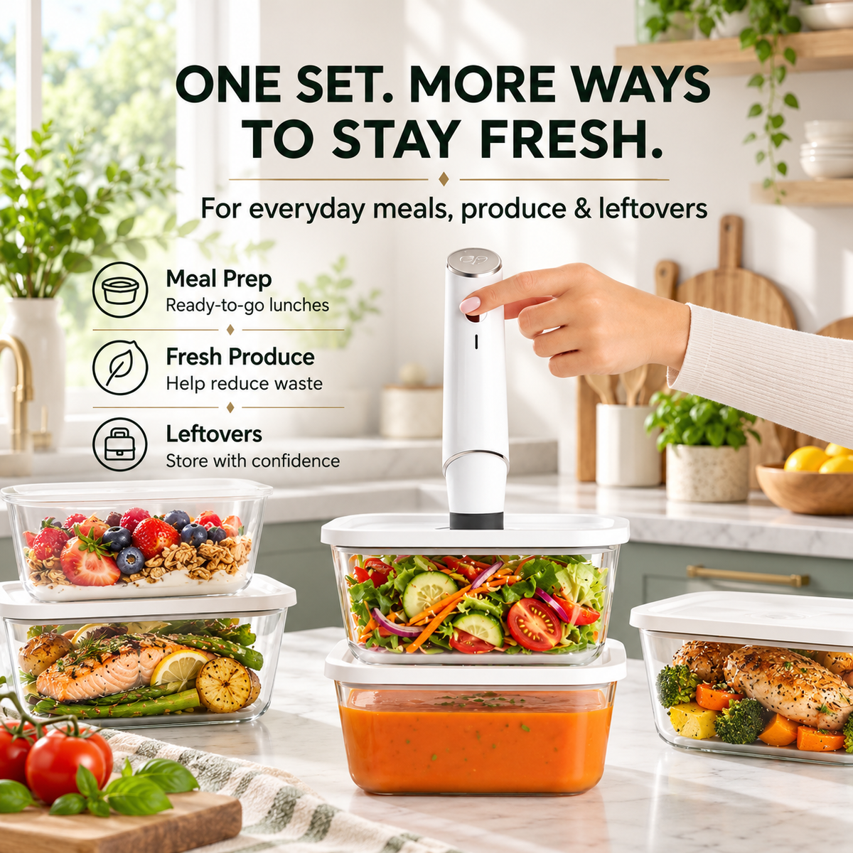 Freshseal™ Portable Vacuum Food Sealer Bundle | Keeps Food Fresh 5x Longer